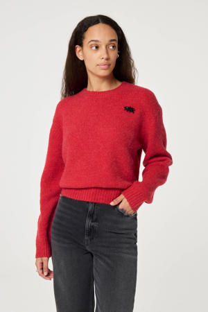 pullover met wol rood