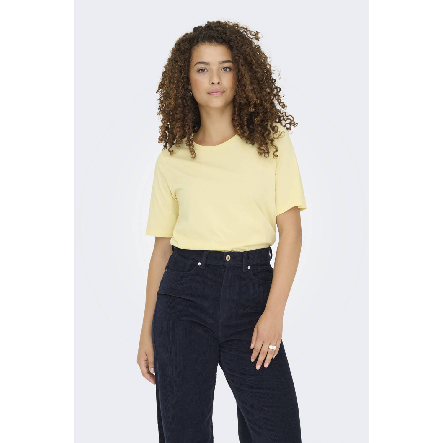 JDY T-shirt lichtgeel
