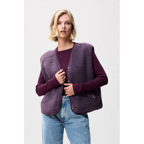 Catwalk Junkie teddy gilet donkerpaars afbeelding