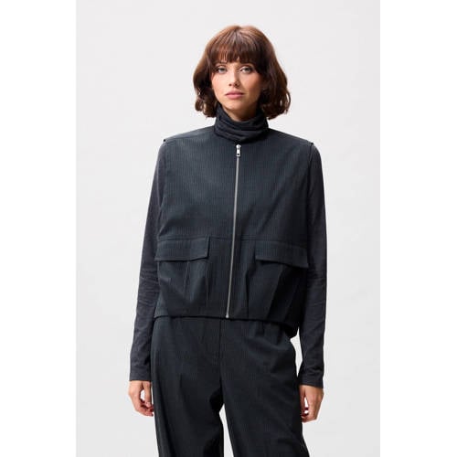 Catwalk Junkie gilet met krijtstreep grijs afbeelding