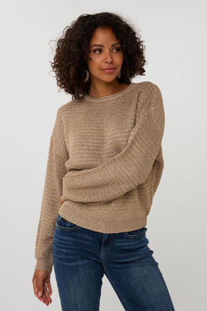 pullover trui lichtbruin gebreid