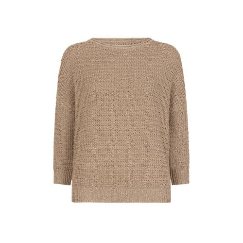 Esqualo pullover trui lichtbruin gebreid afbeelding