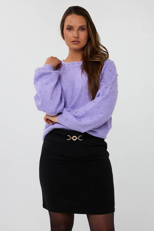 pullover lila met parels