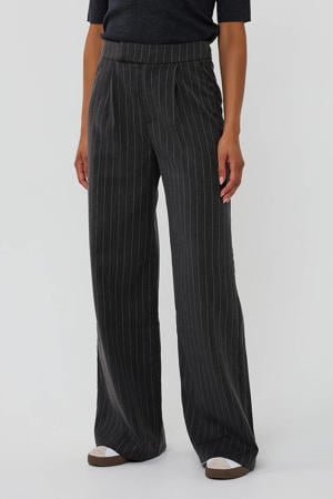 straight regular waist pantalon grijs