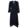 Freebird gebloemde wikkel-/overslagjurk met lurex donkerblauw