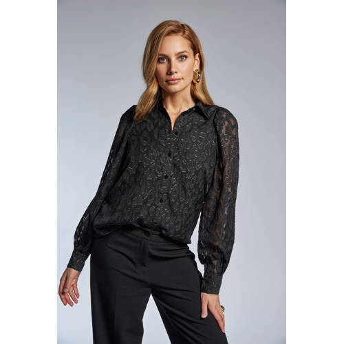 Freebird blouse zwart met lurex afbeelding