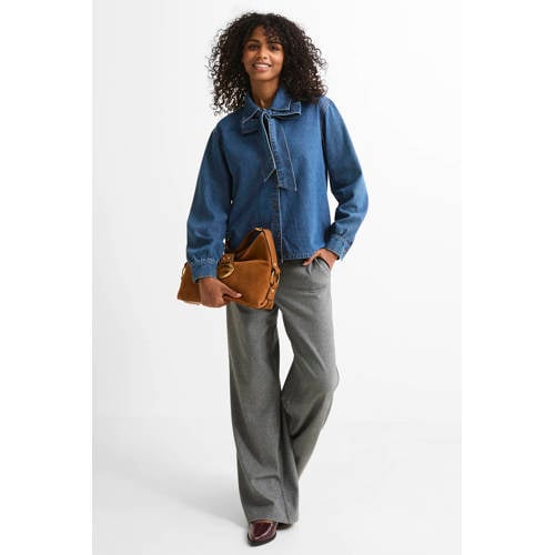 VERO MODA denim blouse medium blue denim afbeelding