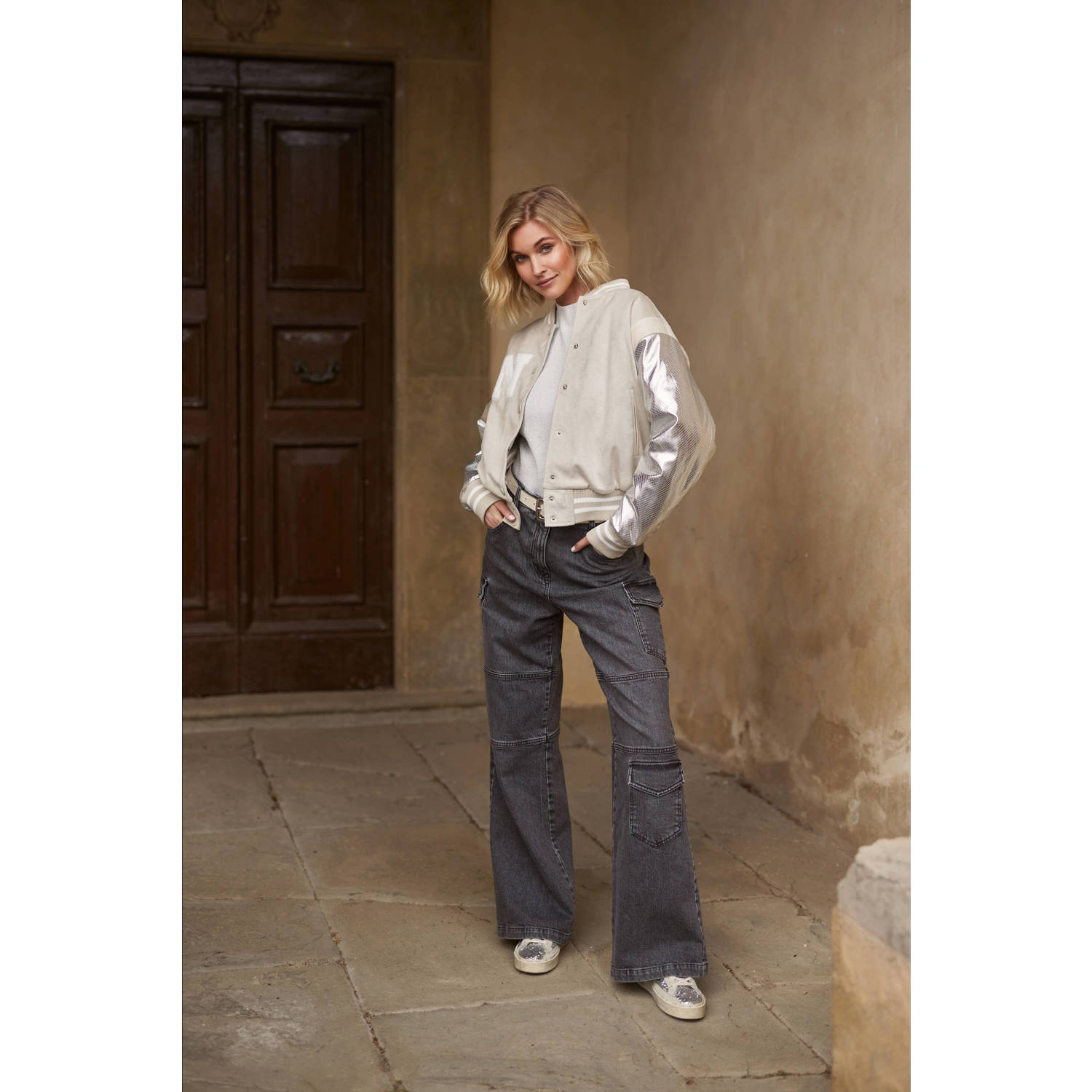 NUKUS baseball jacket beige