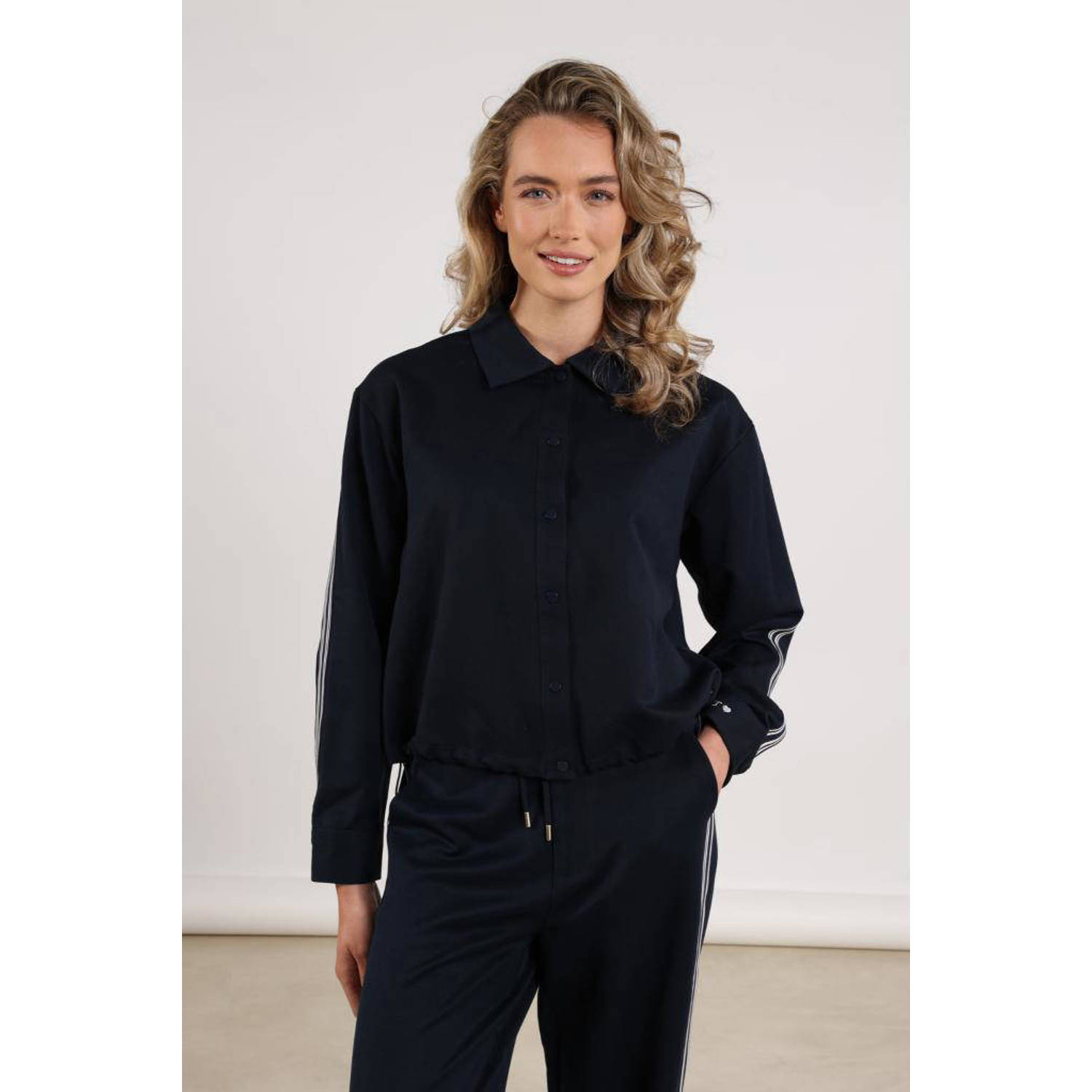 NUKUS blouse donkerblauw