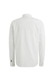 thumbnail: Witte heren PME Legend casual overhemd van katoen met effen, lange mouwen, button down sluiting en knoopsluiting
