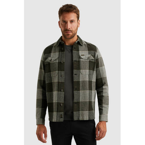 PME Legend overshirt met textuur donkergroen afbeelding
