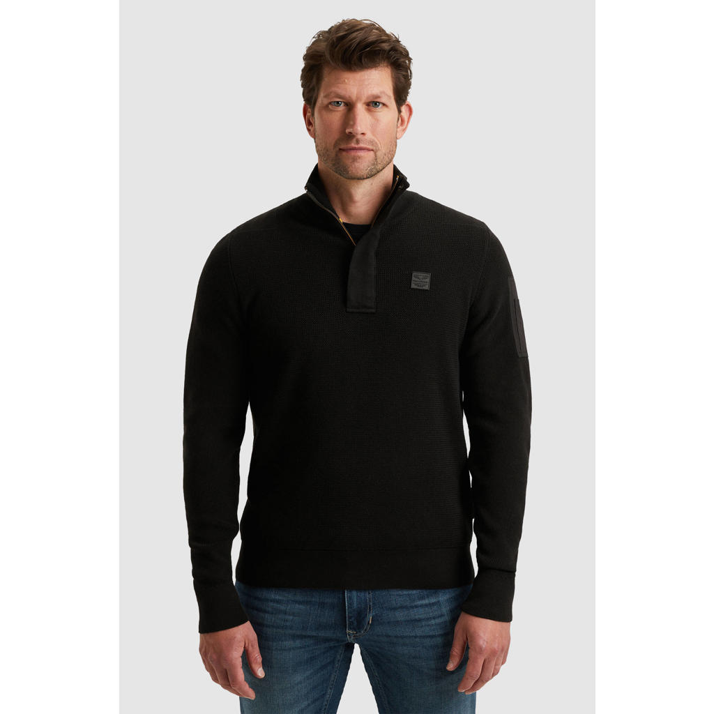 JMKEY Trui voor Mannen Heren Trui Gebreide Coltrui Plaid Hightneck