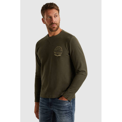 PME Legend regular T-shirt met textuur kaki afbeelding