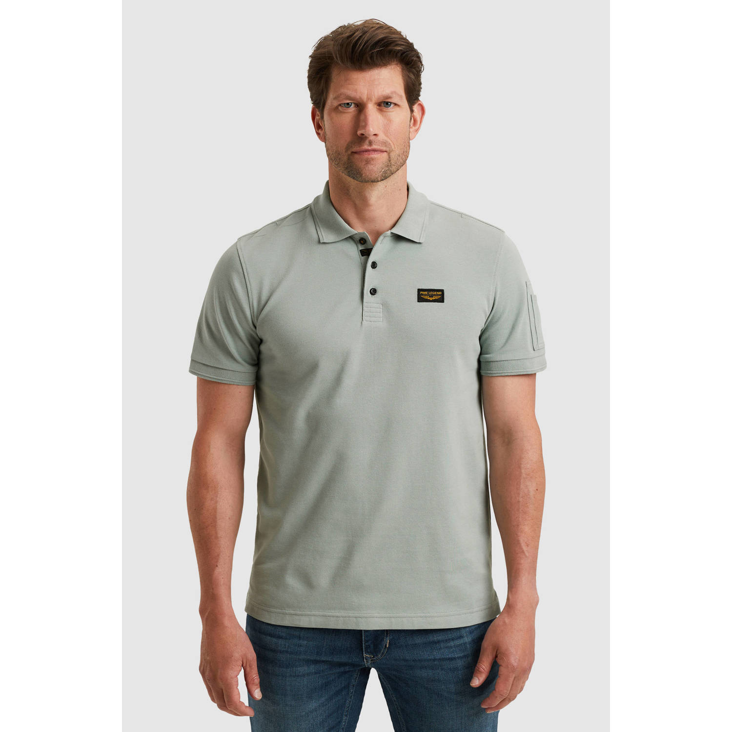 PME Legend regular polo grijsblauw