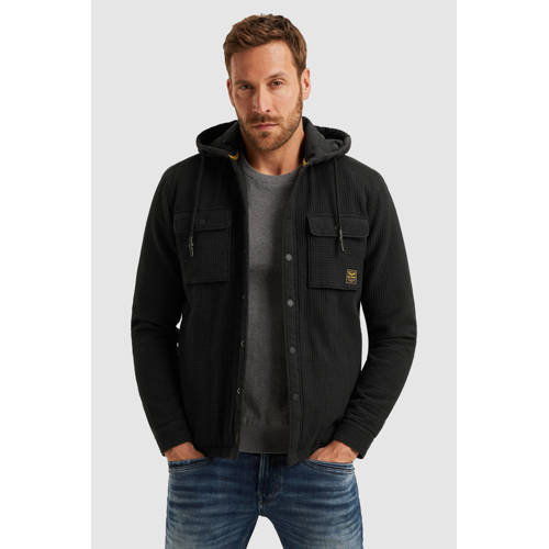 PME Legend overshirt met textuur zwart afbeelding