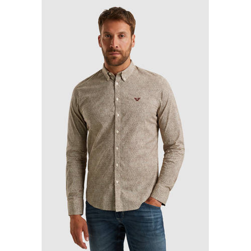 PME Legend regular casual overhemd roodbruin afbeelding
