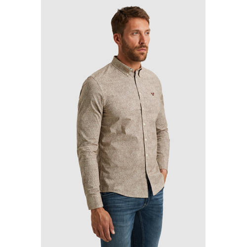 PME Legend regular casual overhemd roodbruin afbeelding