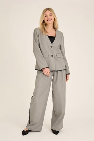 regular waist pantalon grijs