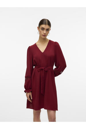 midi jurk donkerrood