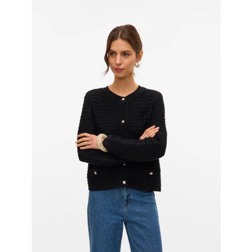 VERO MODA gebreid vest zwart afbeelding