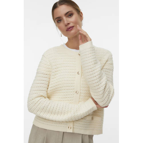 VERO MODA gebreid vest ecru afbeelding