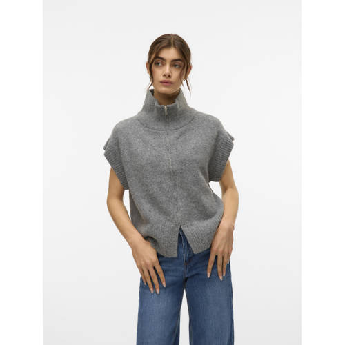 VERO MODA gebreid vest grijs afbeelding