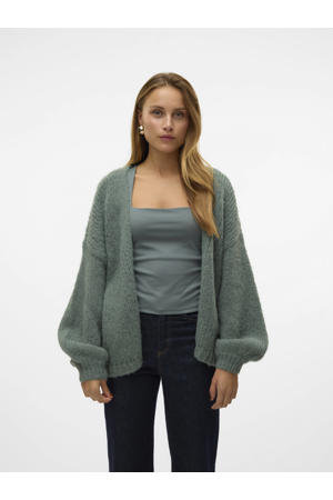 gebreid vest grijsblauw