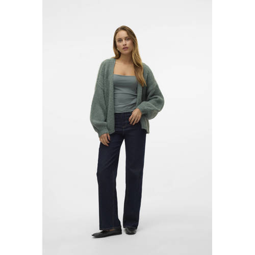 VERO MODA gebreid vest grijsblauw afbeelding