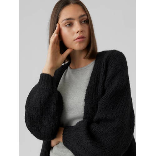 VERO MODA gebreid vest zwart afbeelding