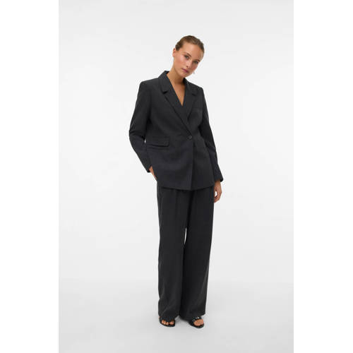 VERO MODA wide leg regular waist casual broek antraciet afbeelding