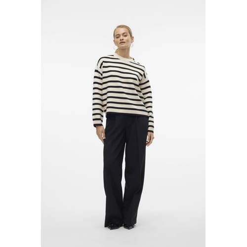 VERO MODA gestreepte gebreide trui ecru afbeelding