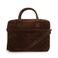 Manfield  18.5 inch suède laptoptas donkerbruin
