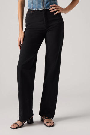 high waist straight leg jeans Ribcage black denim