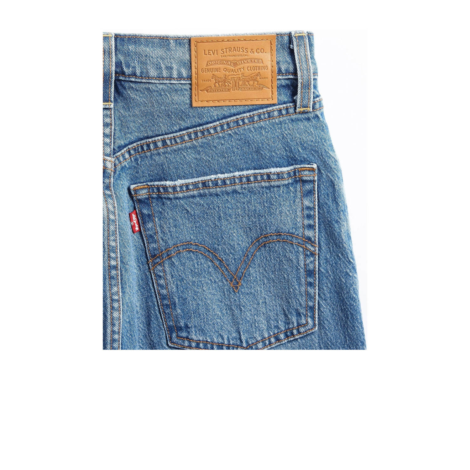 Levi's high waist straight leg jeans medium blue denim