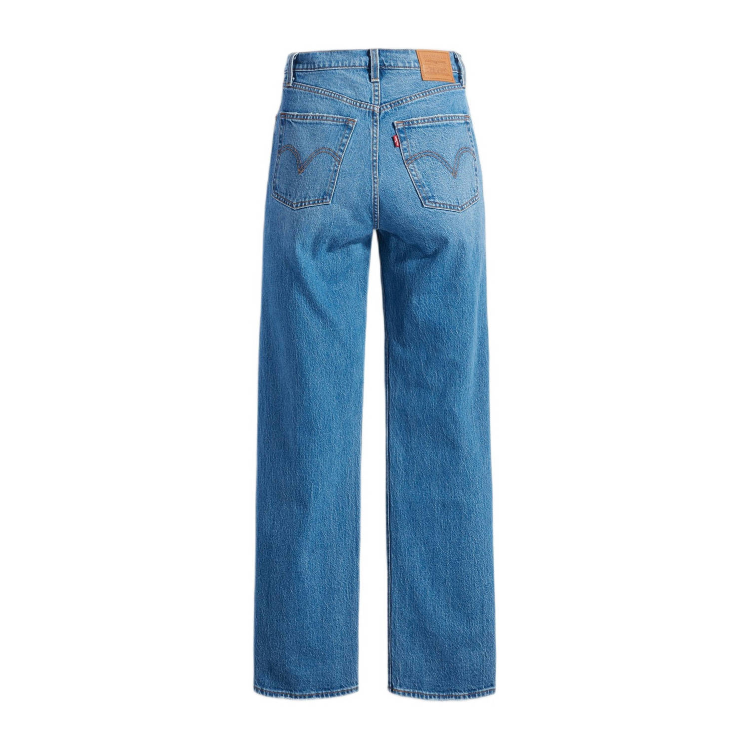 Levi's high waist straight leg jeans medium blue denim