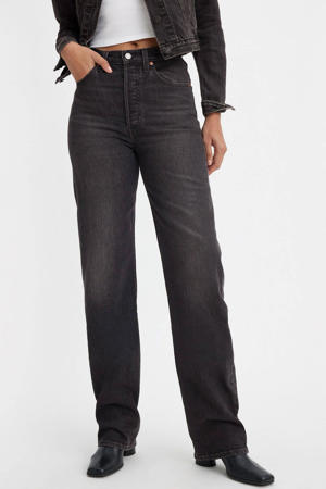 high waist straight leg jeans grey denim