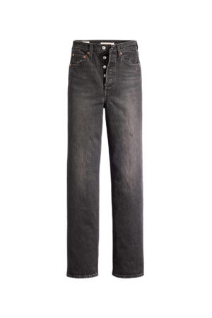 high waist straight leg jeans grey denim