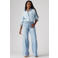 Levi's 318 shaping mid waist wide leg jeans light blue denim
