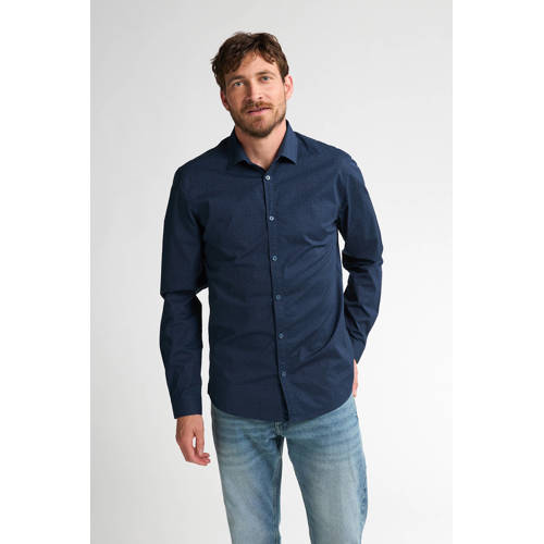 Petrol Industries slim casual overhemd donkerblauw afbeelding
