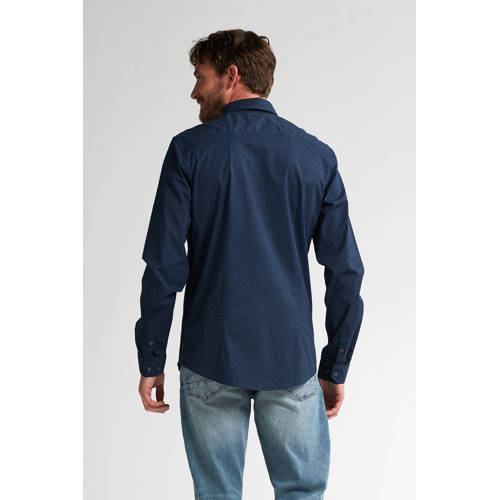 Petrol Industries slim casual overhemd donkerblauw afbeelding
