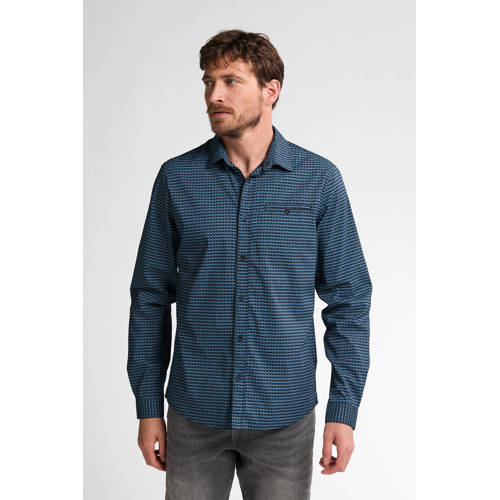 Petrol Industries slim casual overhemd blauw afbeelding