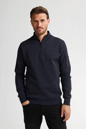 trui fijn gebreid donkerblauw