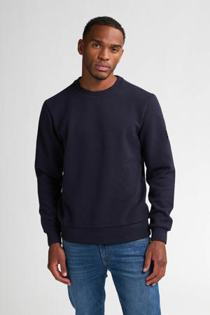sweater met textuur donkerblauw