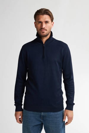 trui fijn gebreid donkerblauw