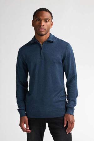 trui fijn gebreid blauw