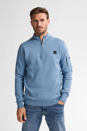 trui fijn gebreid blauw