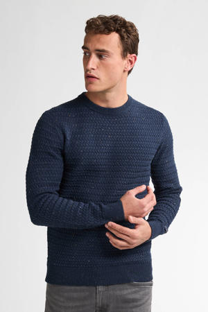 trui grof gebreid donkerblauw