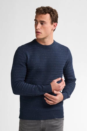 trui grof gebreid donkerblauw