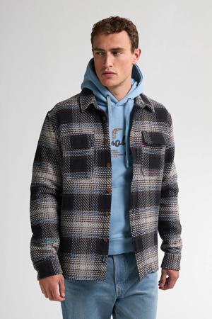 geruit overshirt lichtgrijs