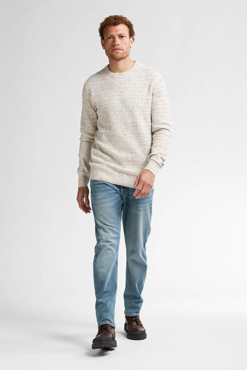 Mango Man trui grof gebreid donkerblauw